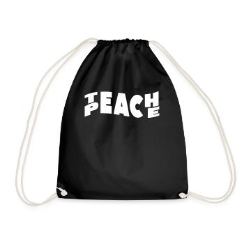 Teach Peace Word Game Groovy Hippie Teacher - Turnbeutel - Schwarz - Vorne