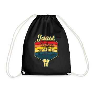 Jousting Knight Medieval Renaissance Knights Armor - Drawstring Bag - black - Front