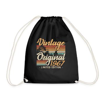 Vintage Anniversary Made in 1967 Retro 1967 - Drawstring Bag - black - Front