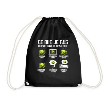 Ce que je fais Temps Libre Tennis - Sac de sport léger - noir - Devant