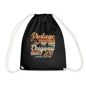 Anniversaire Millésime Fabriqué en 2011 Retro 2011 - Sac de sport léger - noir - Devant