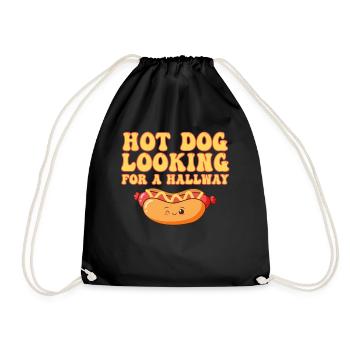 Hot Dog auf der Suche nach einem Flur - Turnbeutel - Schwarz - Vorne