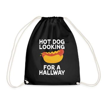 Hot Dog auf der Suche nach einem Flur - Turnbeutel - Schwarz - Vorne