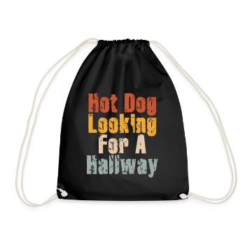 Hot Dog auf der Suche nach einem Flur - Turnbeutel - Schwarz - Vorne