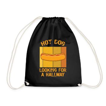 Hot Dog Looking For A Hallway - Drawstring Bag - black - Front