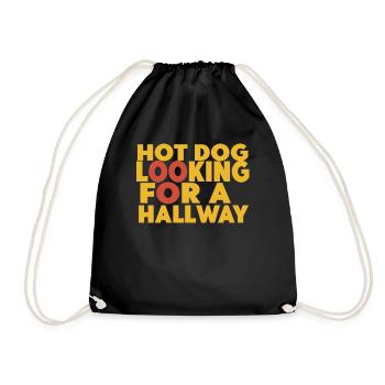 Hot Dog Looking For A Hallway - Drawstring Bag - black - Front