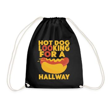 Hot-dog à la recherche d’un couloir - Sac de sport léger - noir - Devant