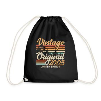 Anniversaire Millésime Fabriqué en 2003 Retro 2003 - Sac de sport léger - noir - Devant