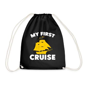 My First Cruise Family Vacation - Fun and Exciting - Drawstring Bag - black - Front