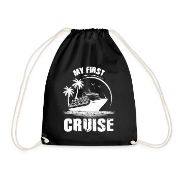 My First Cruise Family Vacation - Fun and Exciting - Drawstring Bag - black - Front