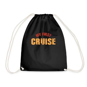 My First Cruise Family Vacation - Fun and Exciting - Drawstring Bag - black - Front