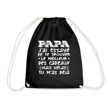 Papa J'ai Essayé De Te Trouver Le Meilleur Cadeau - Sac de sport léger - noir - Devant