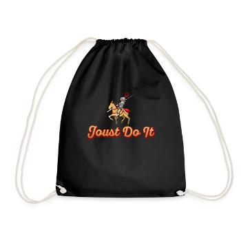 Jousting Knight Medieval Renaissance Knights Armor - Drawstring Bag - black - Front