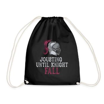 Jousting Knight Medieval Renaissance Knights Armor - Drawstring Bag - black - Front