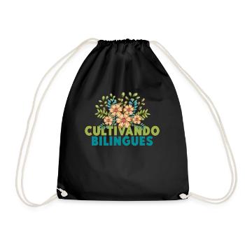 Cultivando Bilingües Spanish Teacher Apparel - Drawstring Bag - black - Front