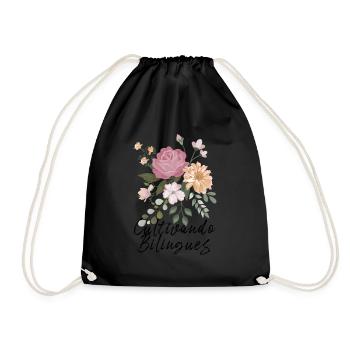 Cultivando Bilingües Spanish Teacher Apparel - Drawstring Bag - black - Front