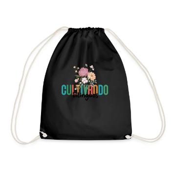 Cultivando Bilingües Spanish Teacher Apparel - Drawstring Bag - black - Front