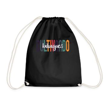 Cultivando Bilingües Spanish Teacher Apparel - Drawstring Bag - black - Front