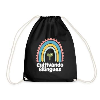 Cultivando Bilingües Spanish Teacher Apparel - Drawstring Bag - black - Front