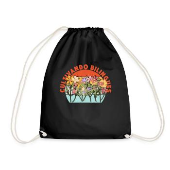 Cultivando Bilingües Spanish Teacher Apparel - Drawstring Bag - black - Front