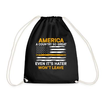 Amerika: Ein Land, das so großartig ist, dass die USA patriotisch sind - Turnbeutel - Schwarz - Vorne