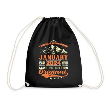 Legendary since January 2024 Vintage Retro 2024 - Drawstring Bag - black - Front