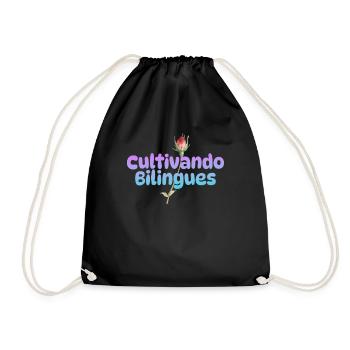 Cultivando Bilingües Spanish Teacher Apparel - Drawstring Bag - black - Front