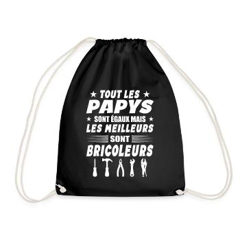 Les Papys Sont égaux Les Meilleurs Sont Bricoleurs - Sac de sport léger - noir - Devant