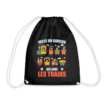 Juste Un Garçon Qui Aime Les Trains - Sac de sport léger - noir - Devant