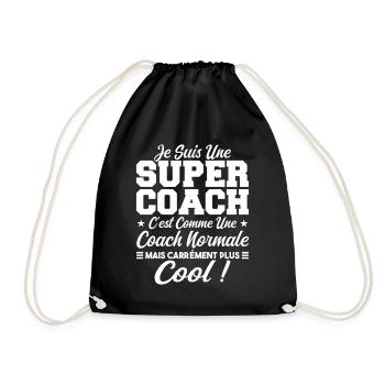 Une Super Coach Idée Femme Cadeau Humour - Sac de sport léger - noir - Devant