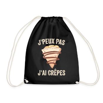 J'peux Pas J'ai Crêpes Cadeau Humour Drole - Sac de sport léger - noir - Devant