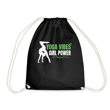 Yoga Vibes - girl Power! Strong women design! - Turnbeutel - Schwarz - Vorne