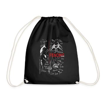 Fencing Notions Training Gift - Drawstring Bag - black - Front