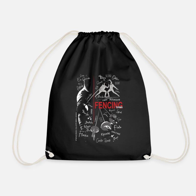 Fechten Begriffe Training Geschenk - Turnbeutel - Schwarz