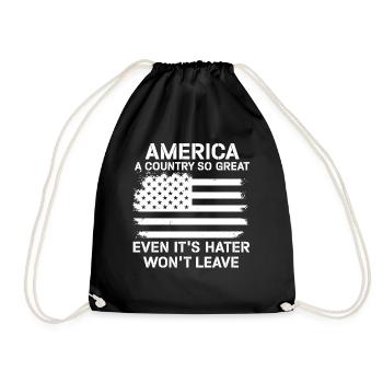 Amerika: Ein Land, das so großartig ist, dass die USA patriotisch sind - Turnbeutel - Schwarz - Vorne