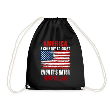 Amerika: Ein Land, das so großartig ist, dass die USA patriotisch sind - Turnbeutel - Schwarz - Vorne