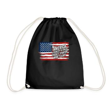 Amerika: Ein Land, das so großartig ist, dass die USA patriotisch sind - Turnbeutel - Schwarz - Vorne