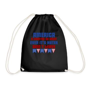 Amerika: Ein Land, das so großartig ist, dass die USA patriotisch sind - Turnbeutel - Schwarz - Vorne
