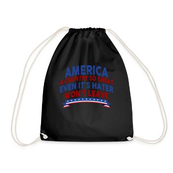 Amerika: Ein Land, das so großartig ist, dass die USA patriotisch sind - Turnbeutel - Schwarz - Vorne