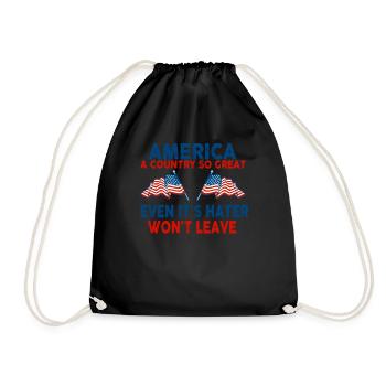 Amerika: Ein Land, das so großartig ist, dass die USA patriotisch sind - Turnbeutel - Schwarz - Vorne