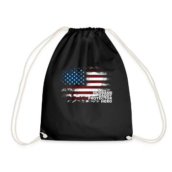 États-Unis Mari Papa Protecteur Héros - Sac de sport léger - noir - Devant