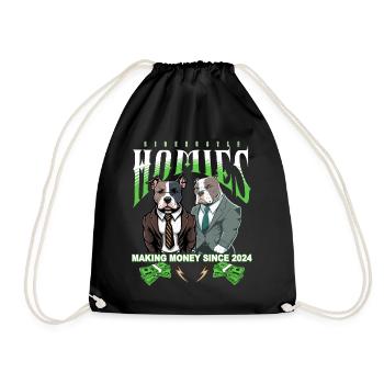Sidehustle Homies - making money since 2024 - Drawstring Bag - black - Front