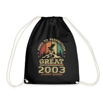 Anniversaire vintage 2003 - idée cadeau rétro 2003 - Sac de sport léger - noir - Devant