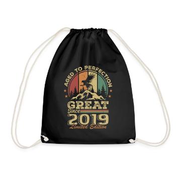 Anniversaire vintage 2019 - idée cadeau rétro 2019 - Sac de sport léger - noir - Devant