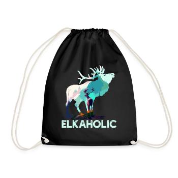 Elchjagd Elkaholic Jäger - Turnbeutel - Schwarz - Vorne