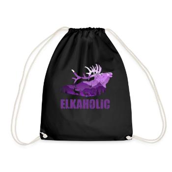 Elk Hunting Elkaholic Hunters - Drawstring Bag - black - Front