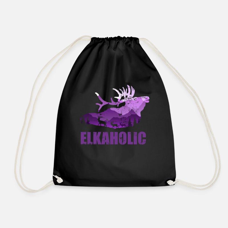 Elchjagd Elkaholic Jäger - Turnbeutel - Schwarz