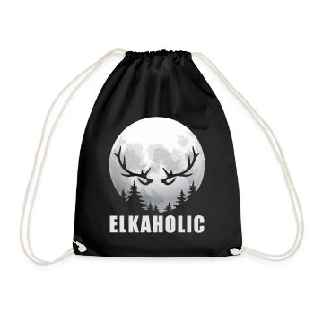 Elk Hunting Elkaholic Hunters - Drawstring Bag - black - Front