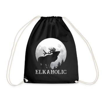 Elchjagd Elkaholic Jäger - Turnbeutel - Schwarz - Vorne
