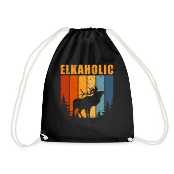 Elchjagd Elkaholic Jäger - Turnbeutel - Schwarz - Vorne
